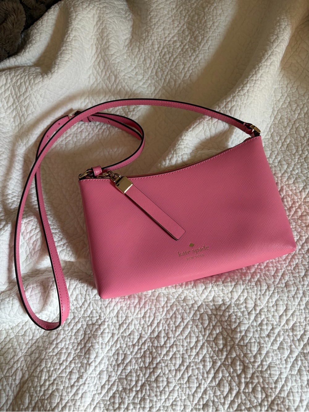 kate spade Pink Crossbody Leather purse with Gold Hardware